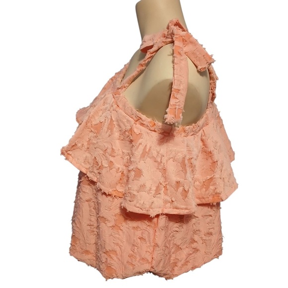 LC Lauren Conrad One-Shoulder Coral Blouse - Picture 5 of 14